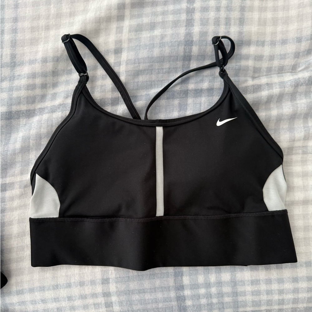 Nike Black & White Adjustable Strappy Sports Bra